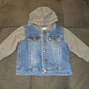 First Impressions Blue Denim Jacket with Gray Hood